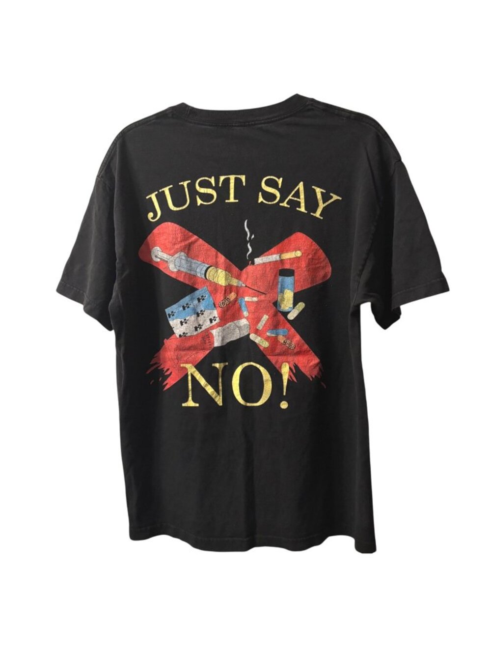 Vintage Y2K Superrradical Say No to Drugs Double Dare Graphic Tee Grunge Punk